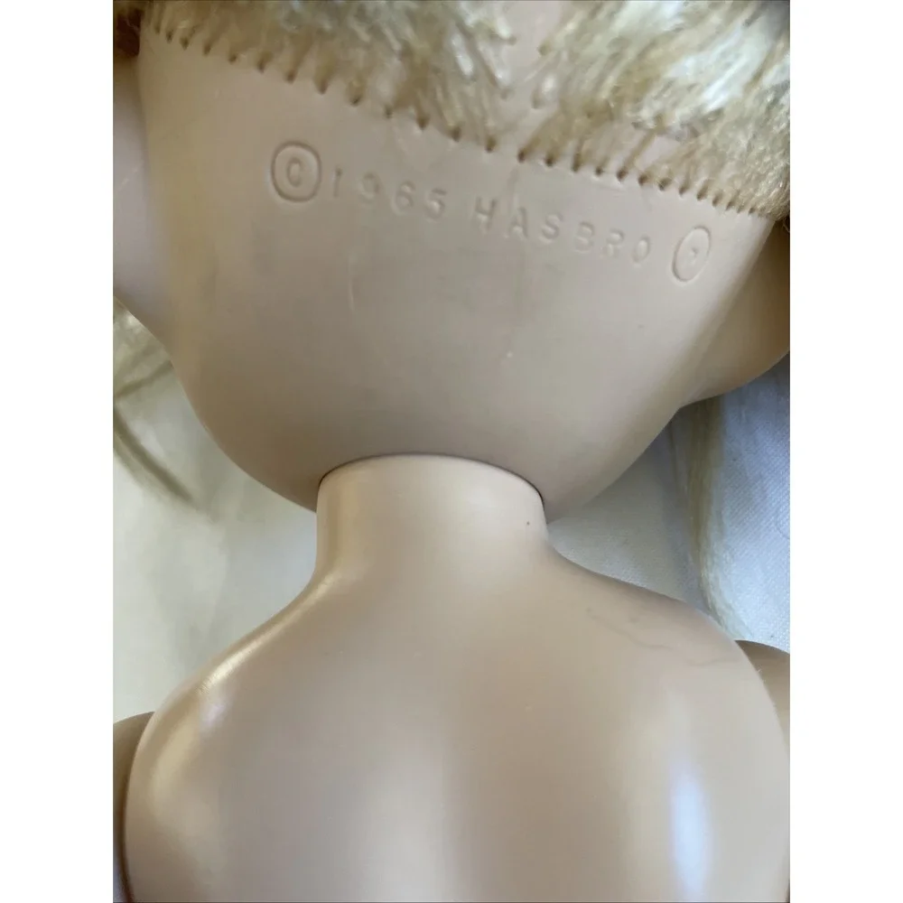 Vintage 1965 Hasbro Little Miss No Name Doll W/ Dress Sad Big Eyes Scary Haunted